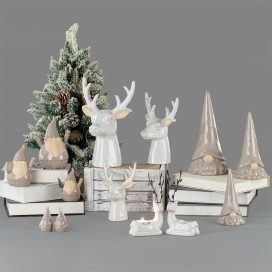 CERAMIC CANDLEHOLDER,ELK,SANTA